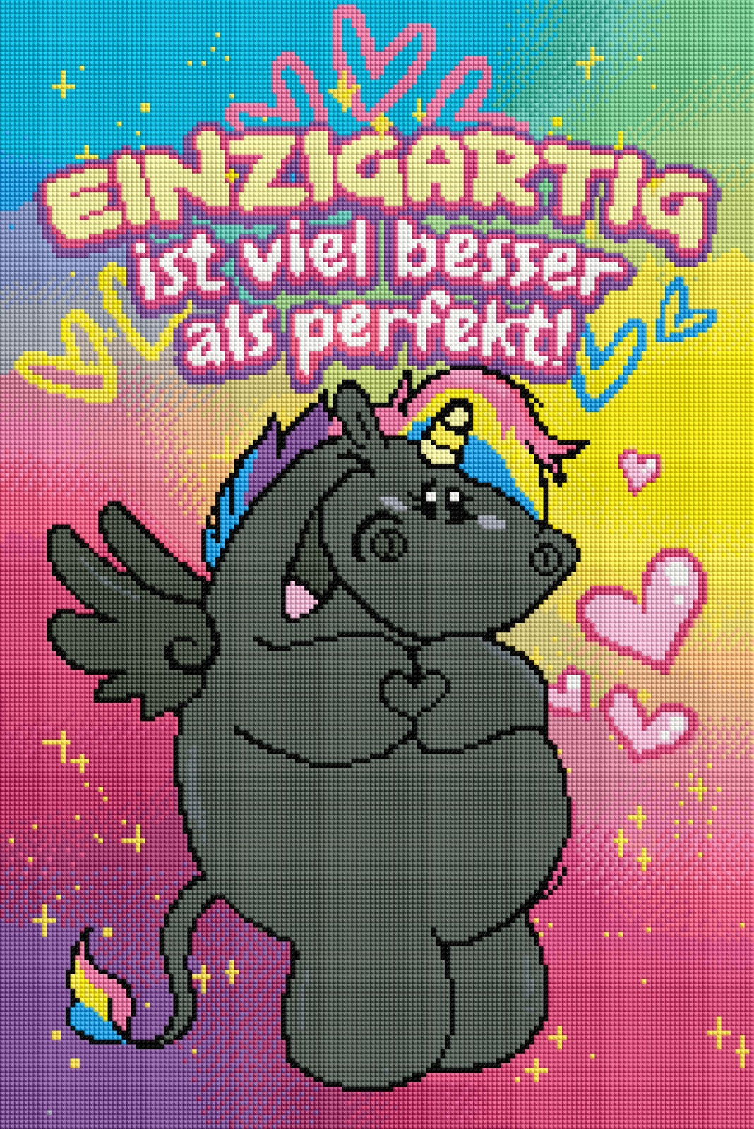 Diamond Painting Bild Runa "Einzigartig" von Pummeleinhorn 40x60cm (inkl. Neon Stones) TSS-808