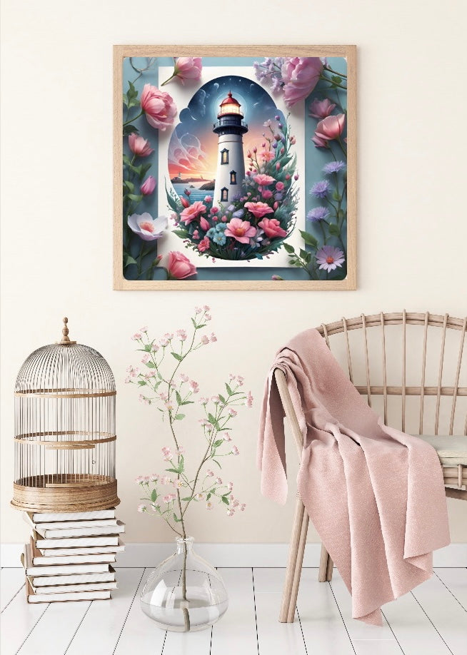 Diamond Painting TiniSchnickschnack Bild "Vintage Lighthouse" 50x50cm (inkl. Fairy Dust) TSS-320