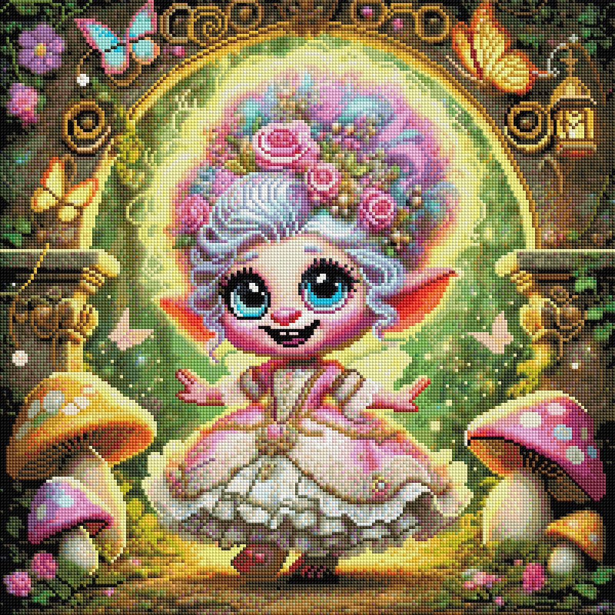 Diamond Painting Bild Madame "Trollina" von AI-Artist Sandrietta_ai (inkl. Feenstaub) 50x50cm TSS-692