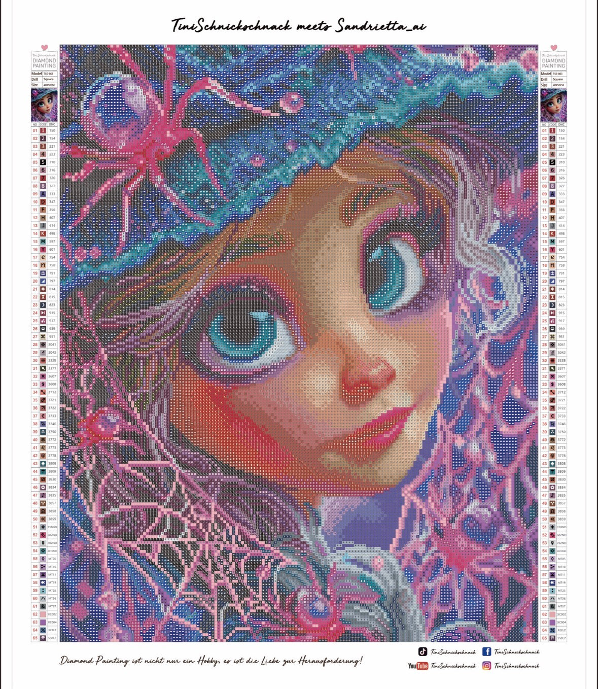 Diamond Painting Bild "Hexe Lania" von AI-Artist Sandrietta_ai (inkl. Feenstaub) 40x50cm TSS-863
