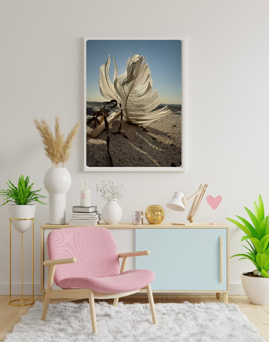 Diamond Painting Bild "Feder am Sandstrand" von TiniSchnickschnack 40x60cm (inkl. Metallic) TSS-744
