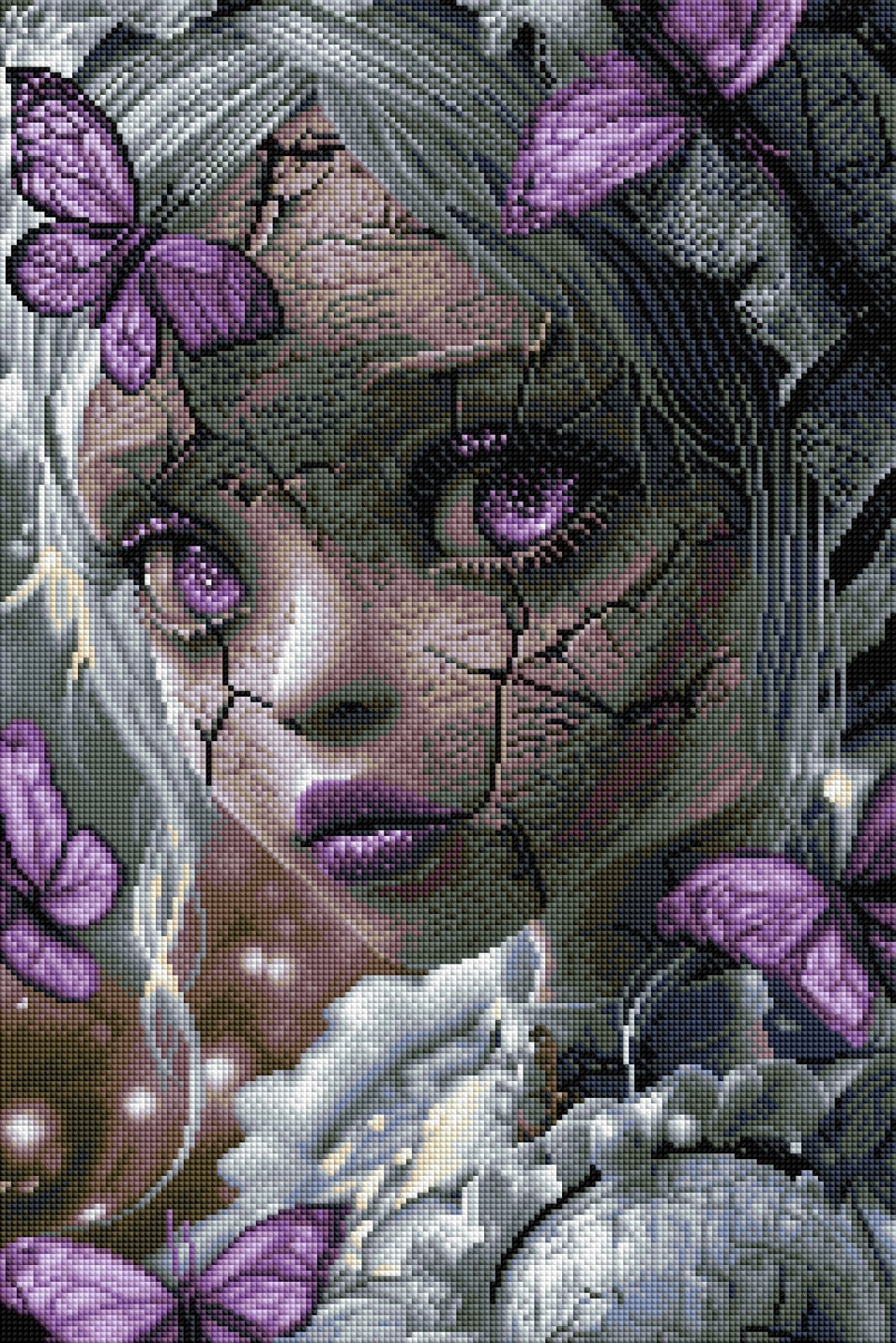 Diamond Painting Bild "Dark Violette" von AI-Artist Sandrietta_ai (inkl. Metallic) 40x60cm TSS-882