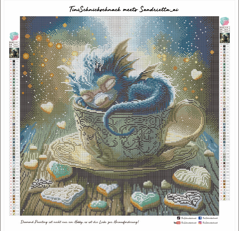 Diamond Painting Bild "Taffys Teatime" von AI-Artist Sandrietta_ai  50x50cm TSS-368