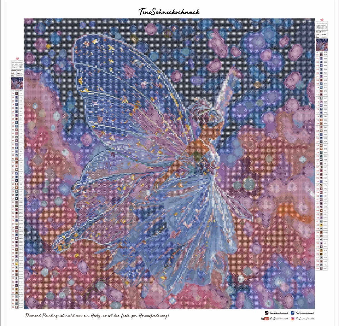 BILD DES TAGES! Diamond Painting Bild "Kristallelfe" von TiniSchnickschnack 60x60cm (inkl. Metallic) TSS-831 + gratis Überraschungscoverminder