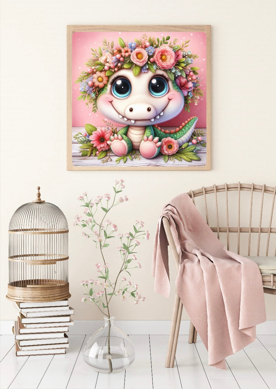 Diamond Painting Bild Krokodil "Kiki"  -Feenstaub Steine- (TSS-677)