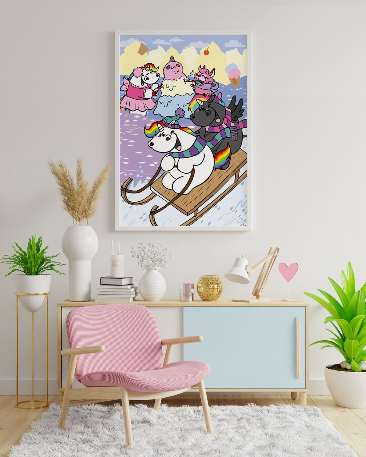 Diamond Painting Jahreszeiten Bild "Winter" von Pummeleinhorn 40x60cm (inkl. Feenstaub)