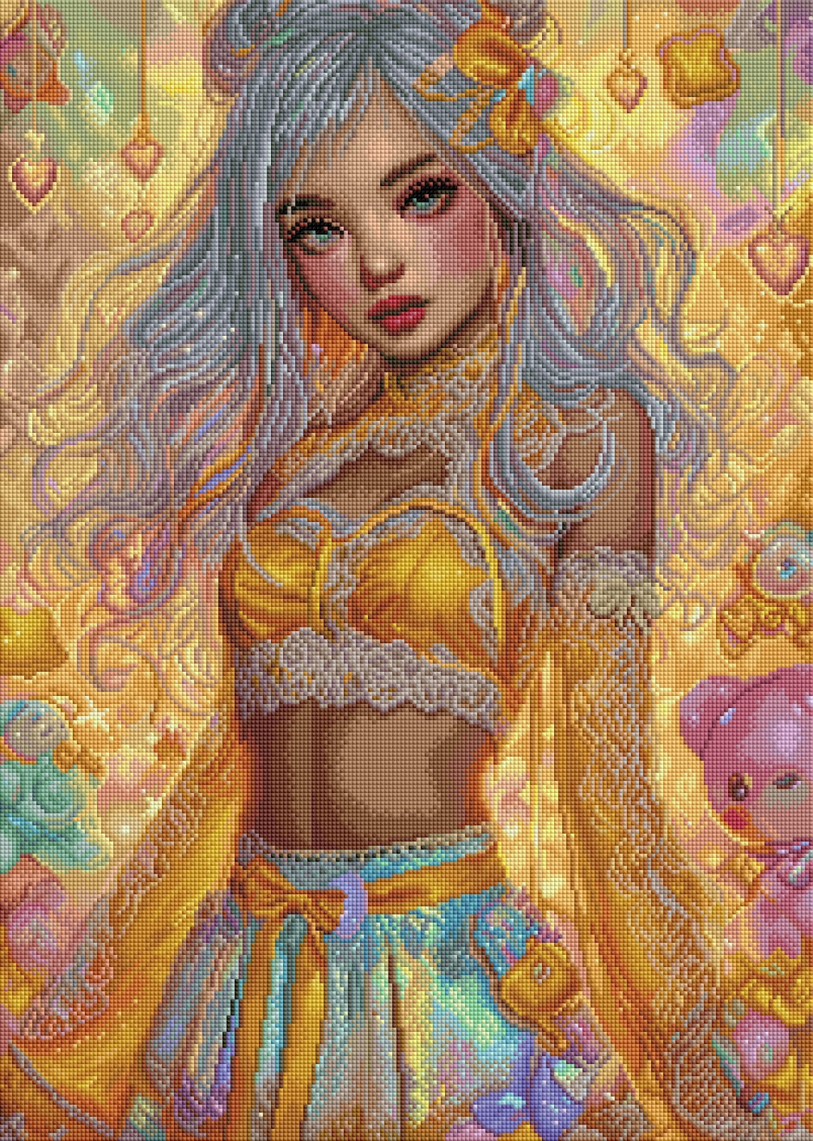 BILD DES TAGES! Diamond Painting Bild "Mrs. Cleo Candy" von AI-Artist Sandrietta_ai (Sondersteine Special) 50x70cm TSS-877 + gratis Überraschungscoverminder