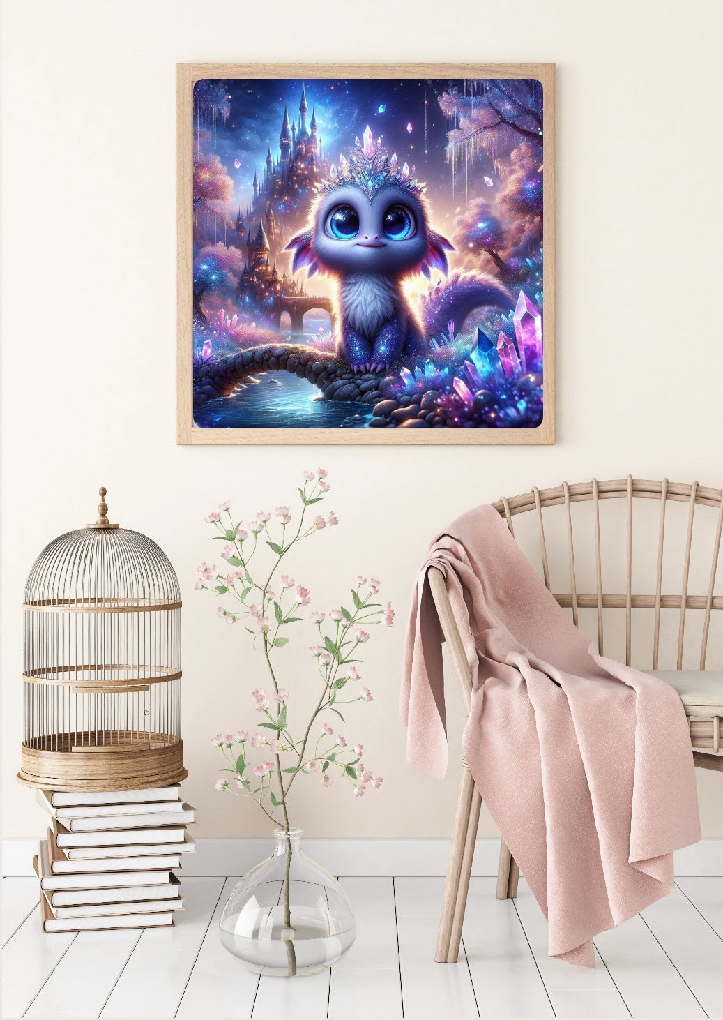 BILD DES TAGES! Diamond Painting Bild "Drache Duke" von AI-Artist Lexxy.ai 50x50cm (Full Strass) TSS-825 + gratis Überraschungscoverminder