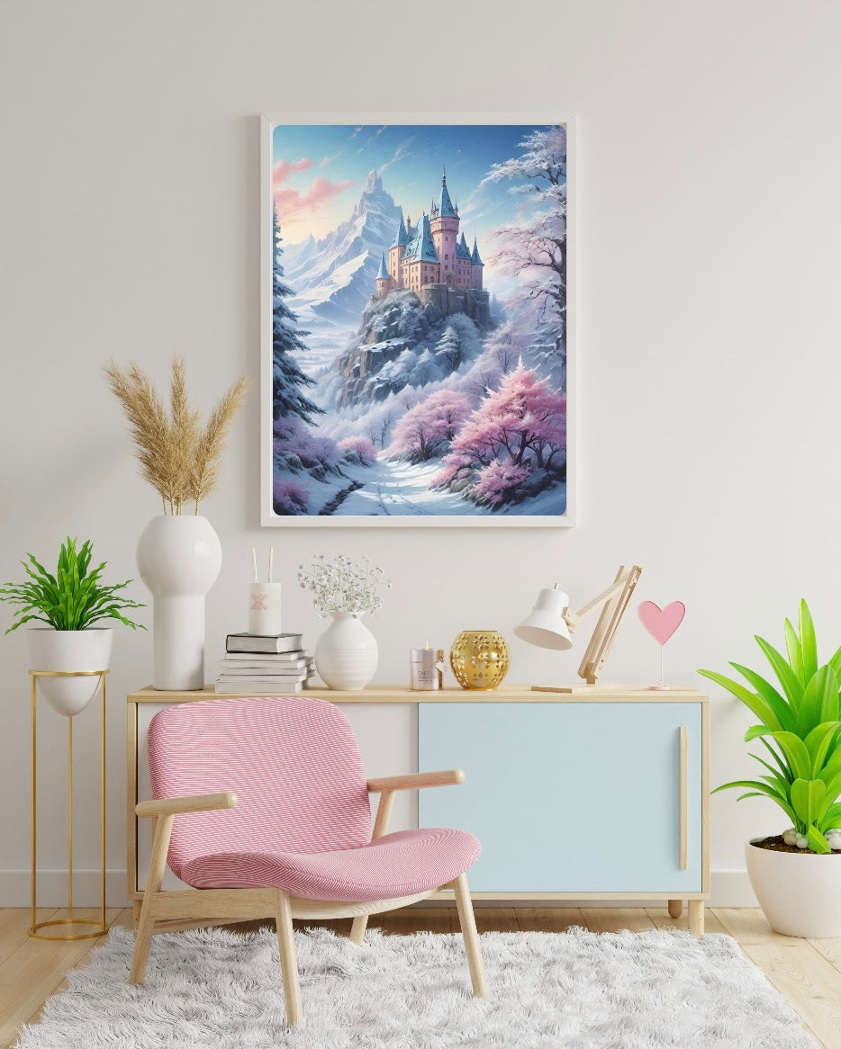 Diamond Painting Bild "Winterliches Bergschloss" von TiniSchnickschnack 40x60cm (inkl. Feenstaub) TSS-885