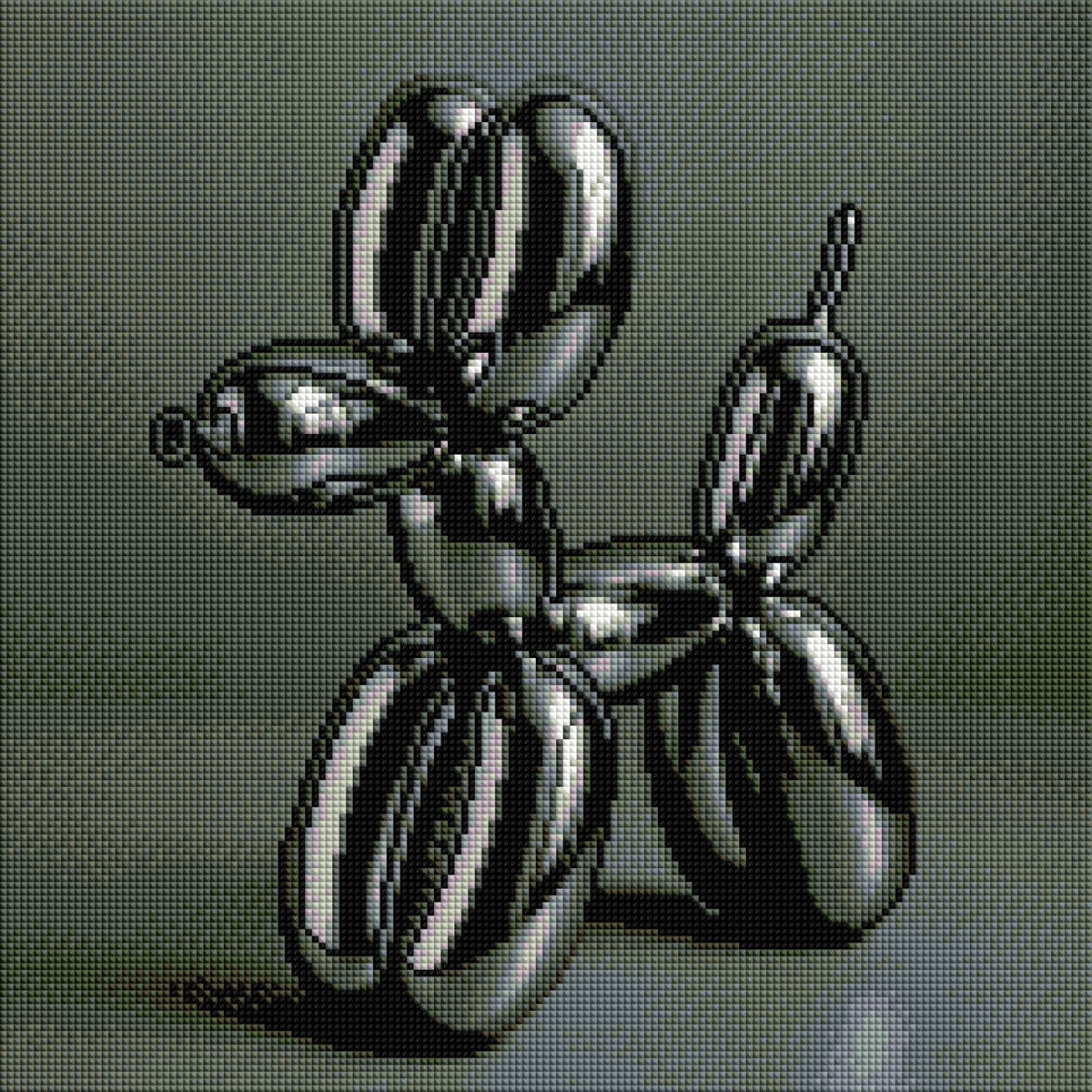Diamond Painting Bild „Ballonhund in Chrome" von TiniSchnickschnack 40x40cm (inkl. Strass) TSS-816