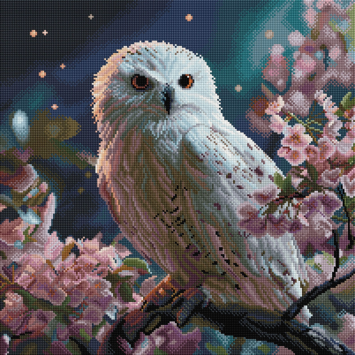 Diamond Painting Bild "Eulenflüstern in der Nacht" von TiniSchnickschnack 50x50cm (Sondersteine Special) TSS-839