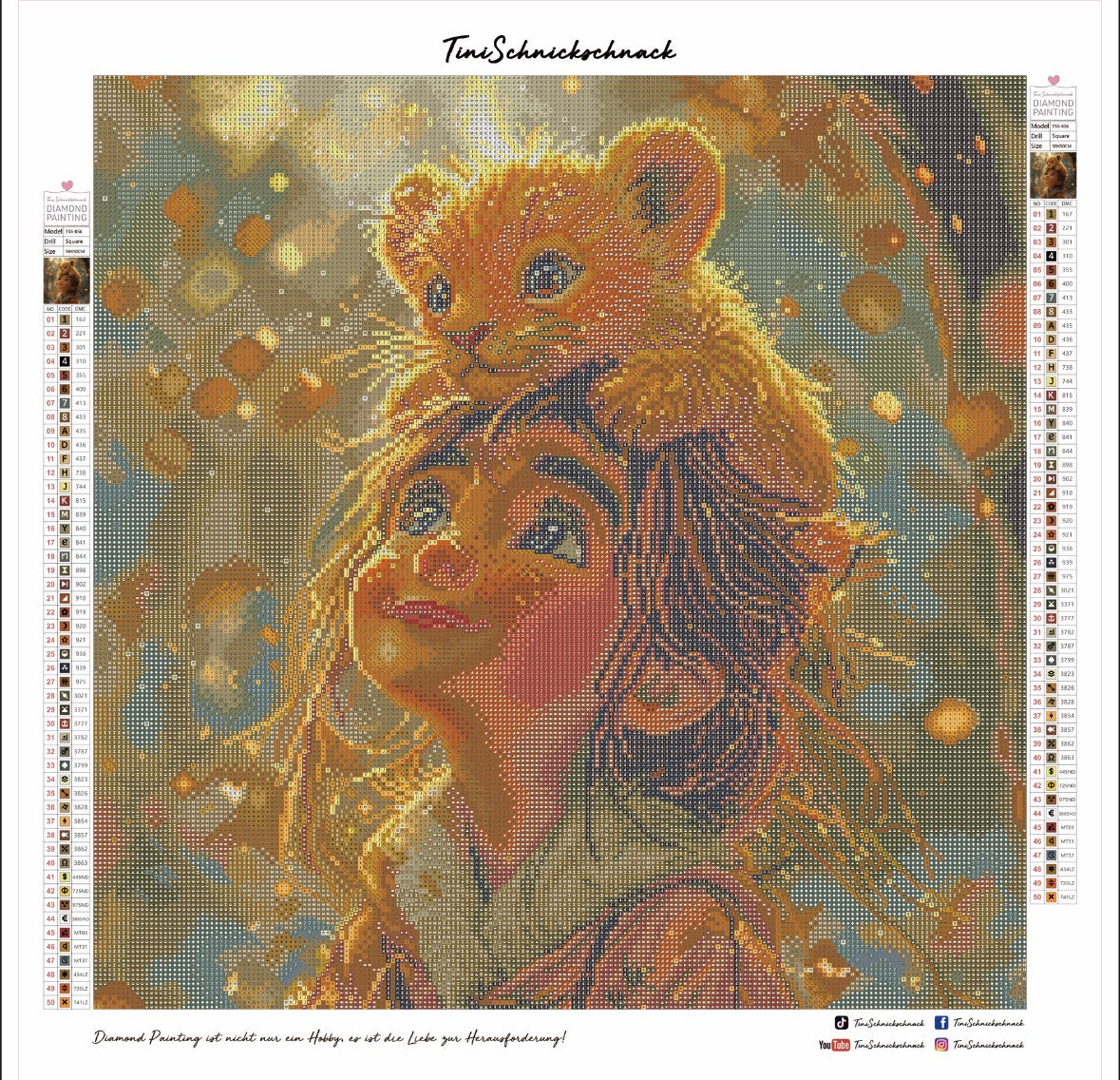Diamond Painting Bild "First Friendship" von Lisa Morgan 50x50cm (inkl. Feenstaub) TSS-856