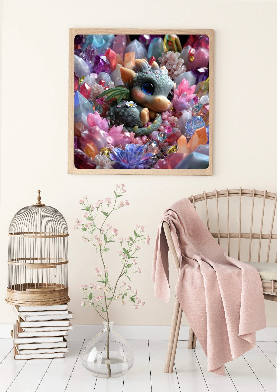 Diamond Painting Bild "Funkeldrache Joshi" von TiniSchnickschnack 50x50cm (Full Strass) TSS-832
