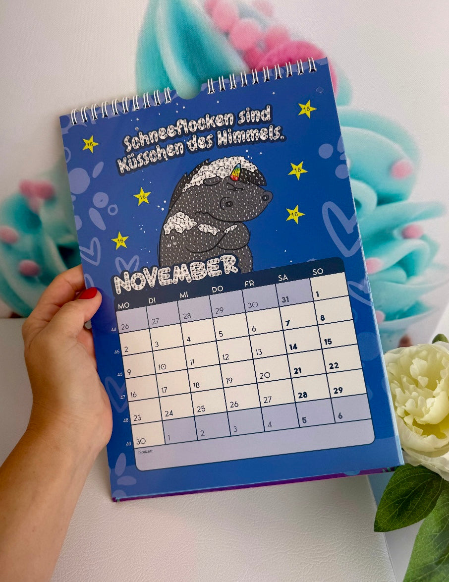 SCHNÄPPCHEN! Diamond Painting Wandkalender "Pummeleinhorn" Kalender 2026