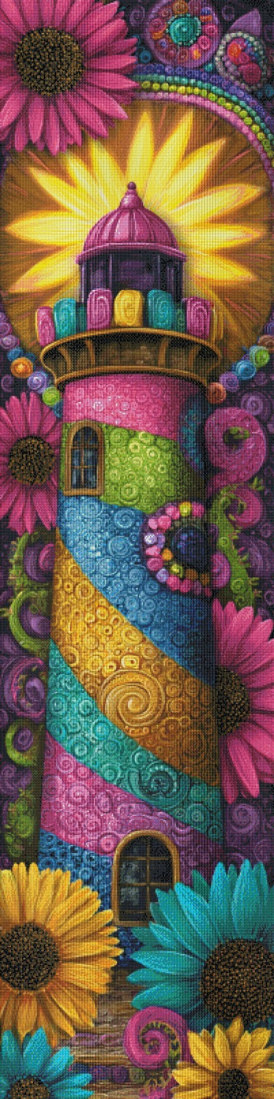 Diamond Painting Bild "Farbenfrohes Leuchten in der Ferne" 50x200cm (Sondersteine-Special) TSS-888