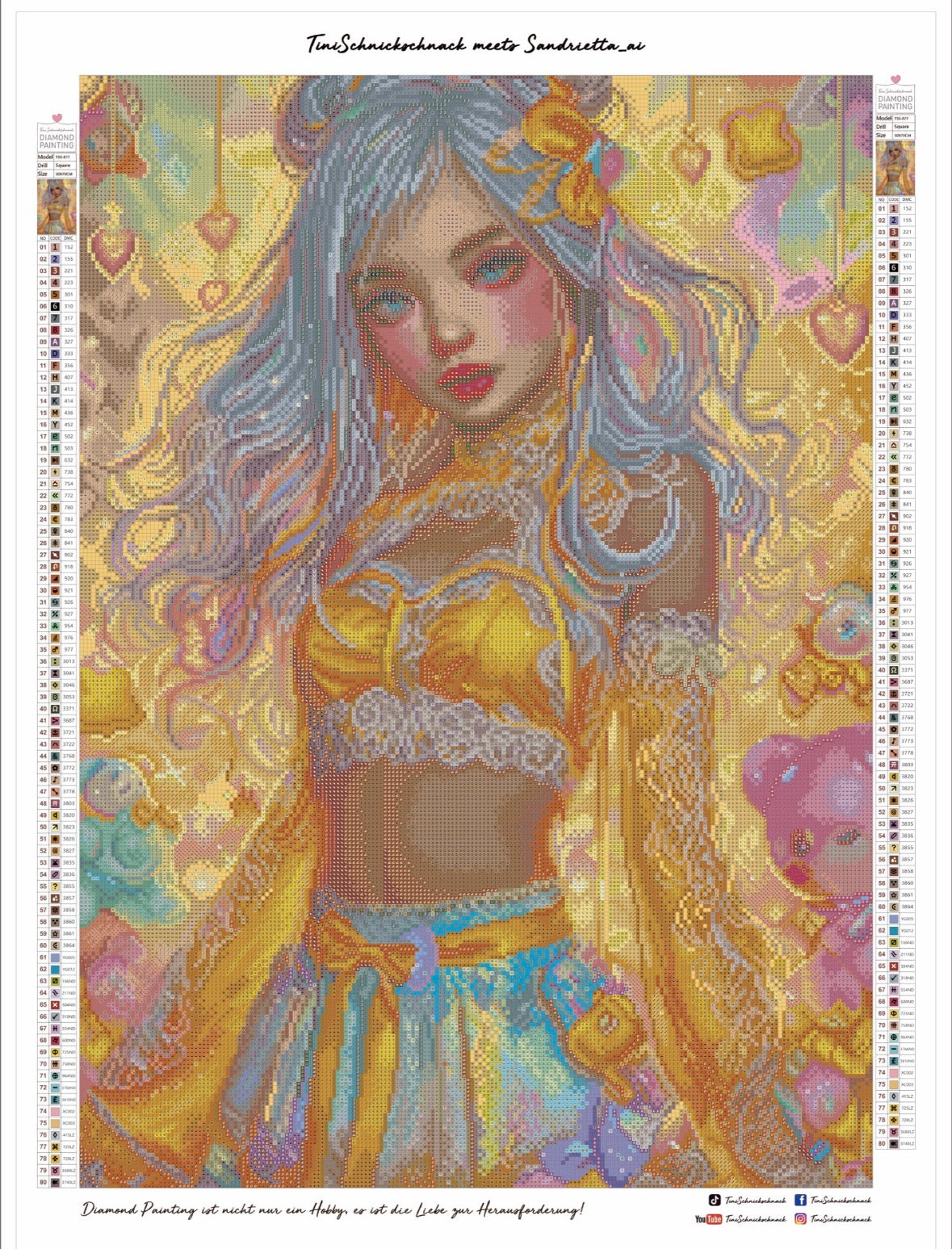 BILD DES TAGES! Diamond Painting Bild "Mrs. Cleo Candy" von AI-Artist Sandrietta_ai (Sondersteine Special) 50x70cm TSS-877 + gratis Überraschungscoverminder