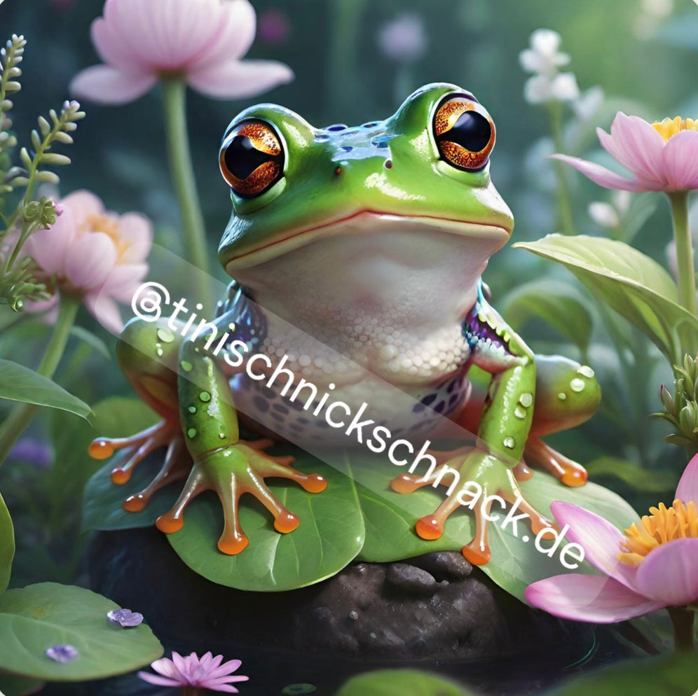 Diamond Painting TiniSchnickschnack Bild Frosch "Fred" 50x50cm (inkl. Strass & Metallic) TSS-554