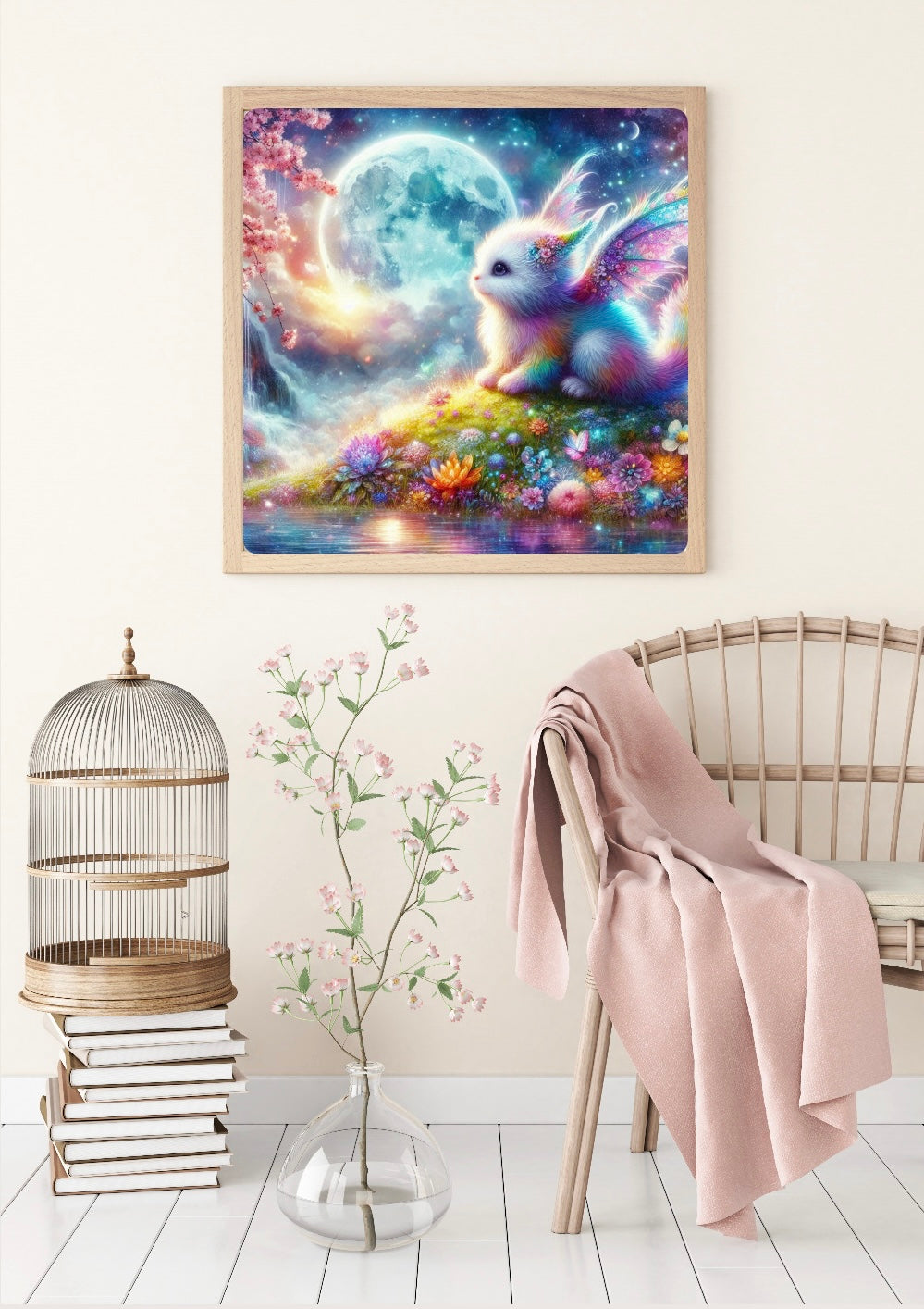 Diamond Painting Bild "Drache Tipsi-Moon" von AI-Artist Sandrietta.ai 50x50cm (inkl. Strass) TSS-824