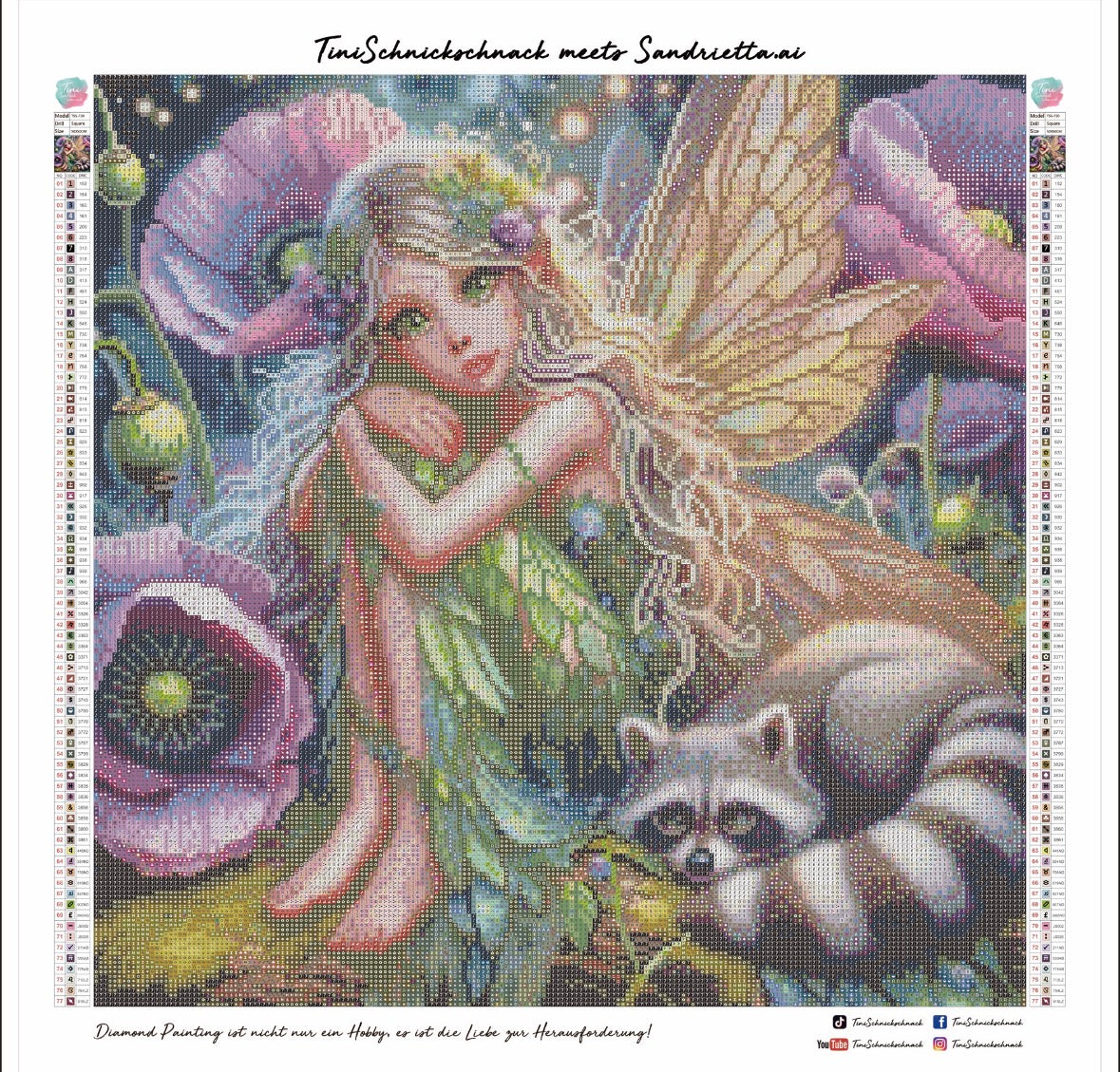 Diamond Painting Bild "Aurelia - Kind des Waldes" von AI-Artist Sandrietta_ai (inkl. Feenstaub) 50x50cm TSS-720
