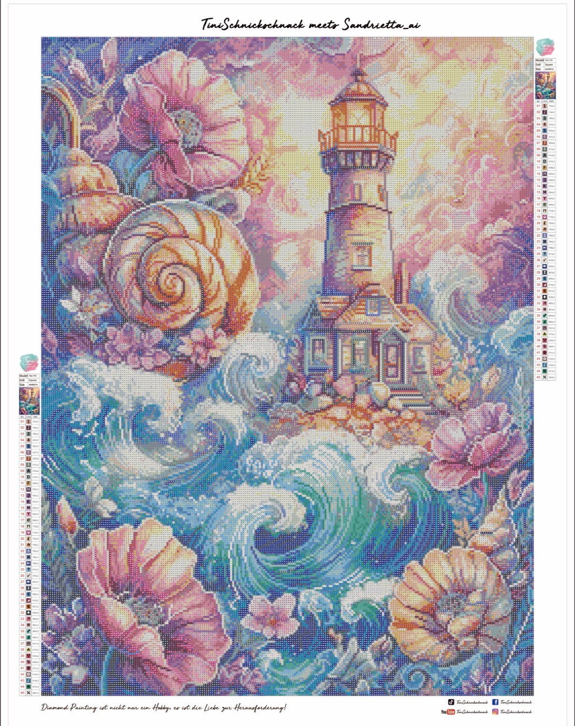 Diamond Painting XL Bild "Küstenjuwel"  von AI-Artist Sandrietta_ai (Full Strass) 60x80cm TSS-779