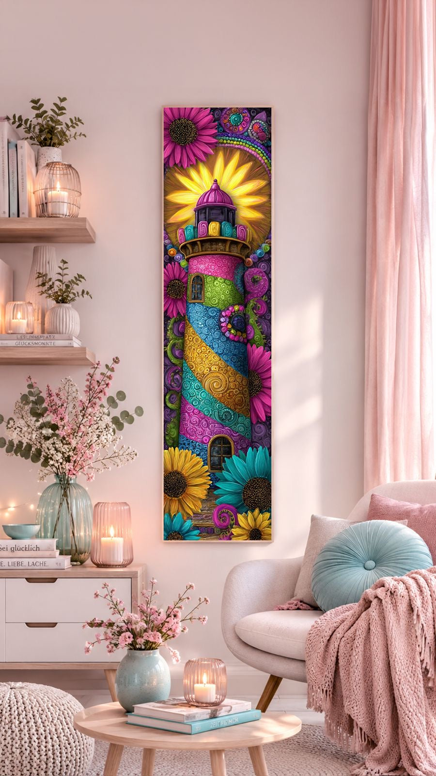 Diamond Painting Bild "Farbenfrohes Leuchten in der Ferne" 50x200cm (Sondersteine-Special) TSS-888
