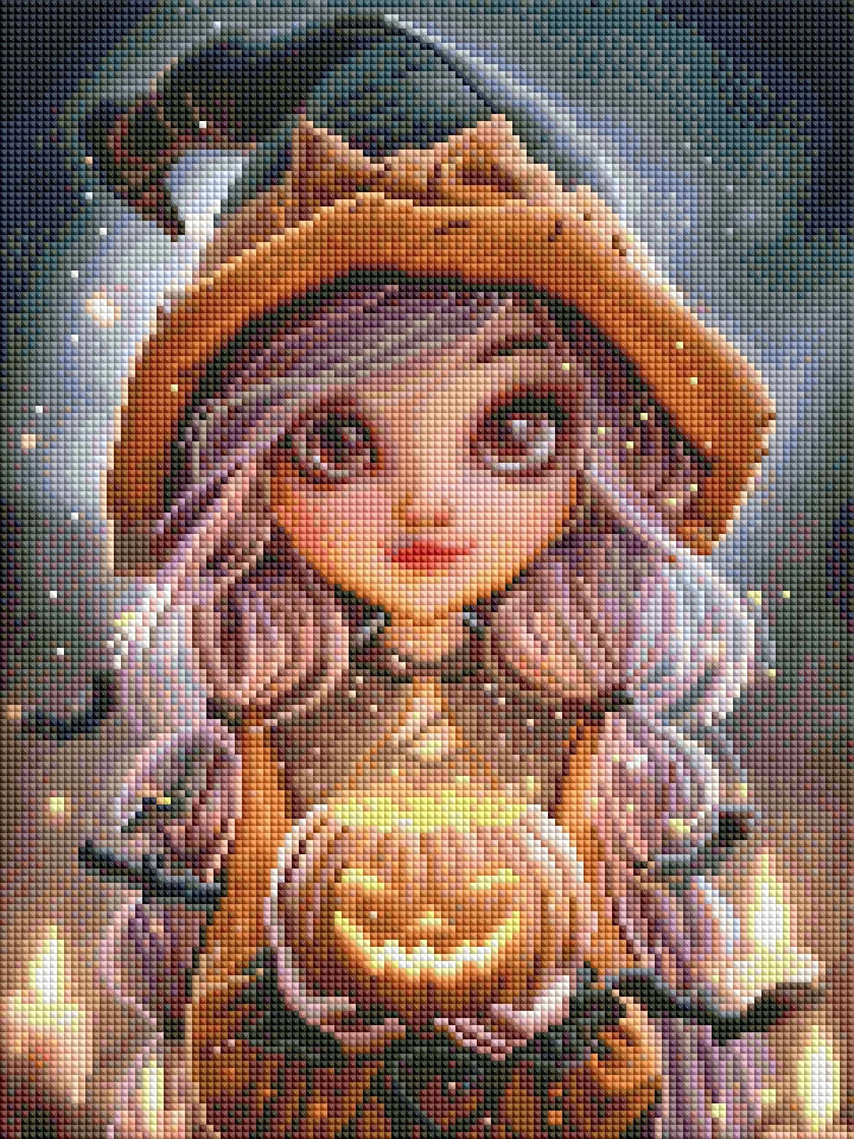 Diamond Painting Bild "Hexe Meggie" von AI-Artist Sandrietta_ai (inkl. Feenstaub) 30x40cm TSS-860